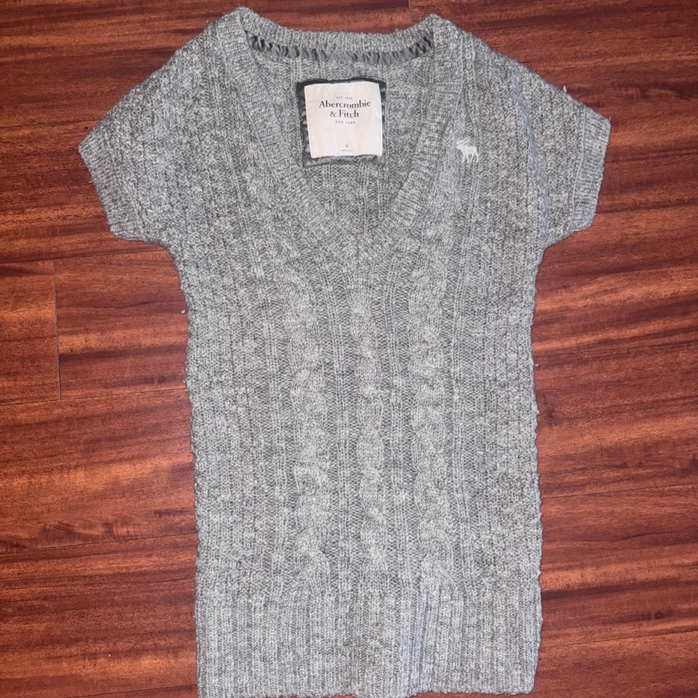 Abercrombie & Fitch Charcoal V-Neck CableKnit Dress/ Top